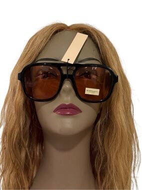 BCBGeneration Black Frame Sunglasses with Brown Lenses